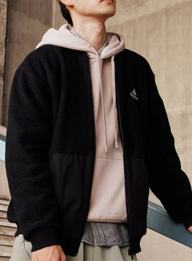 小七Adidas 男子简约百搭V领加绒保暖运动休闲夹克外套 HL6920
