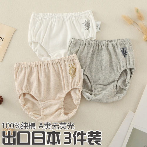 100%纯棉男童三角内裤3件装