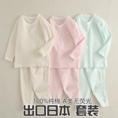 日系儿童保暖内衣套装 纯棉宝宝保暖睡衣春秋男女童打底秋衣秋裤