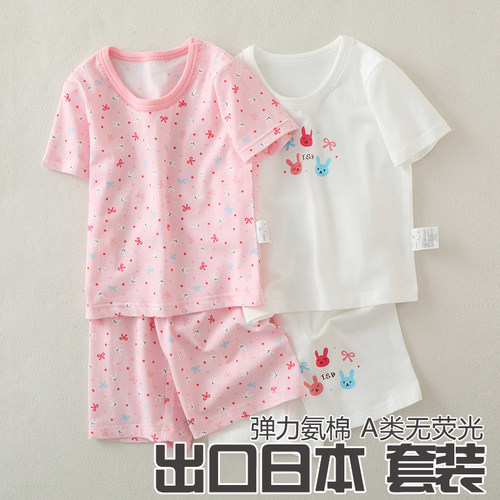 夏季女童家居服套装短袖五分裤