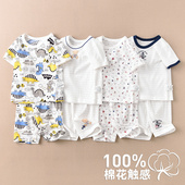 薄款 儿童短袖 套装 夏季 5分裤 家居服纯棉男女童宝宝睡衣空调服吸汗