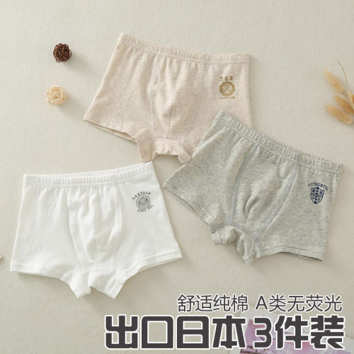 四季款男童平角内裤弹力纯棉短裤
