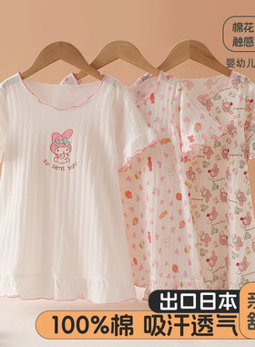 春夏荷叶袖女宝宝裙子薄款纯棉