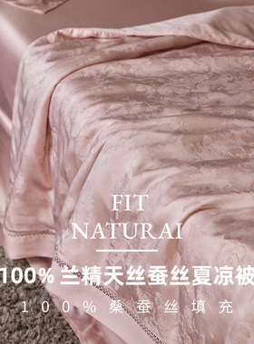 100%蚕丝填充+高支天丝提花被面