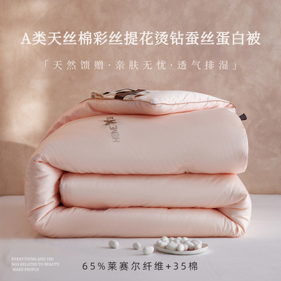 A类天丝棉彩丝提花烫钻蚕丝被