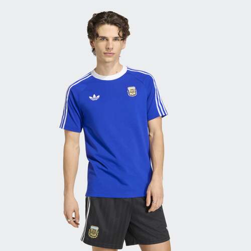 Adidas/阿迪达斯正品阿根廷队复古足球休闲文化修身短袖T恤JZ6307