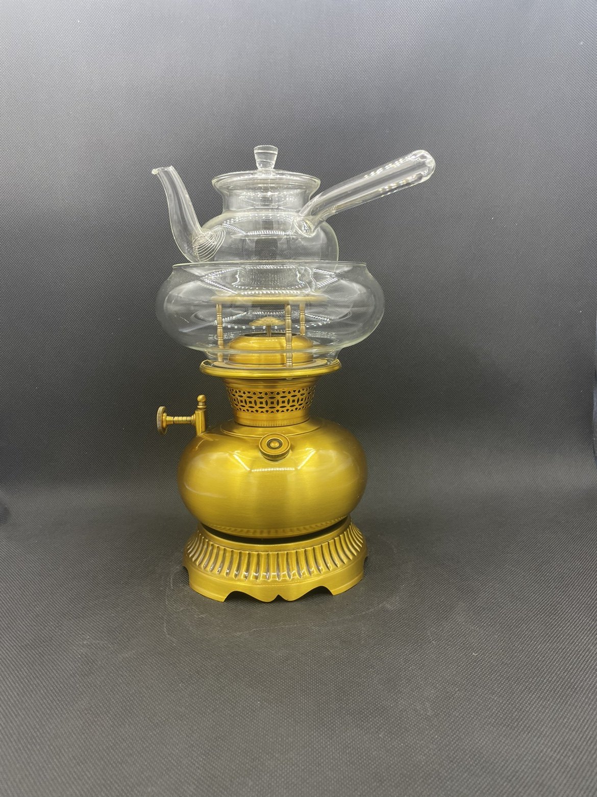 纯铜空气灯煤油灯茶炉 潮汕工夫茶纯铜茶灯 煮水煮茶器精品茶具