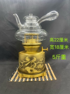 新款 活火茶灯纯黄铜煤油灯潮汕烧水煮茶炉 空气灯复古老式