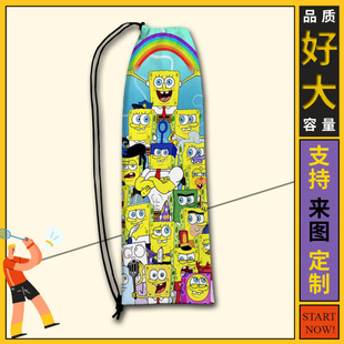 羽毛球包系列卡通可爱束口袋羽毛球拍袋大容量儿童收纳袋