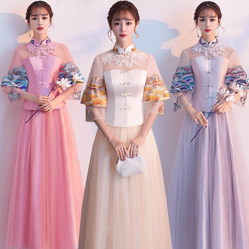 中式伴娘服2019春夏新款复古显瘦结婚伴娘团长款姐妹裙中国风礼服|msdalam kategori Butik wanita / wanita, perkahwinan/Cheongsam/pakaian, pakaian/malam - dari Buy2taobao.com untuk memberikan perkhidmatan ejen Taobao profesional membeli