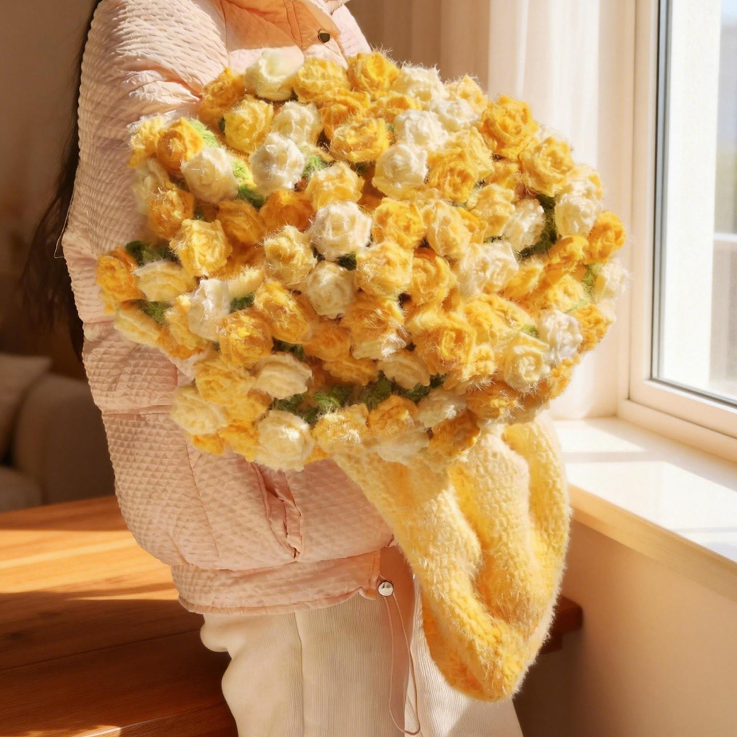 云小绒渐变花束毯子手工diy渐变玫瑰花毛毯钩织材料包自制送女友,服饰配件/皮带/帽子/围巾,毛线,淘宝优惠券,粉丝福利购,淘宝优惠卷