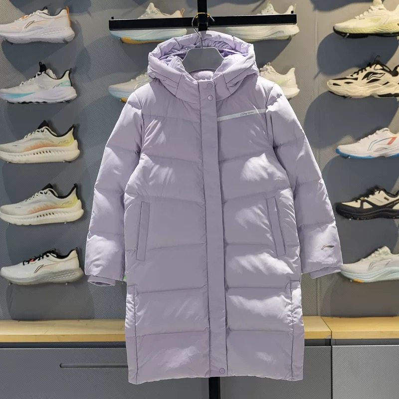 李宁儿童羽绒服女大童25新款秋冬长款加厚保暖连帽外套YYMV016,运动服/休闲服装,运动羽绒服,淘宝优惠券,粉丝福利购,淘宝优惠卷