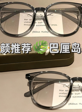 新秋款百搭灰色素颜显白潮搭新款温柔眼镜框女防蓝光可配度数眼镜