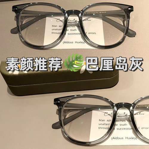 新秋款百搭灰色素颜显白潮搭新款温柔眼镜框女防蓝光可配度数眼镜