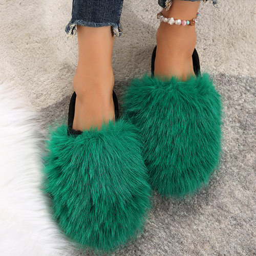 厚底踩屎感棉拖鞋女秋冬季室室内