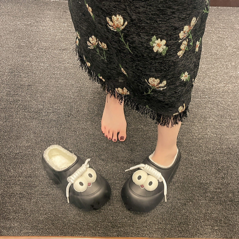 新疆包邮包跟防水棉拖鞋女士新款冬季外穿加绒加厚学生闺蜜厚底棉