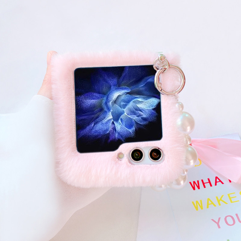 温柔毛绒适用三星Galaxy Z Flip6手机壳折叠屏新品毛茸茸时尚女款手提链挂绳防摔zflip6/5保护套Fold6高级潮