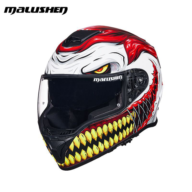德国马鲁申B7双镜片玻璃钢碳纤维全盔男女四季防风摩托车头盔机车