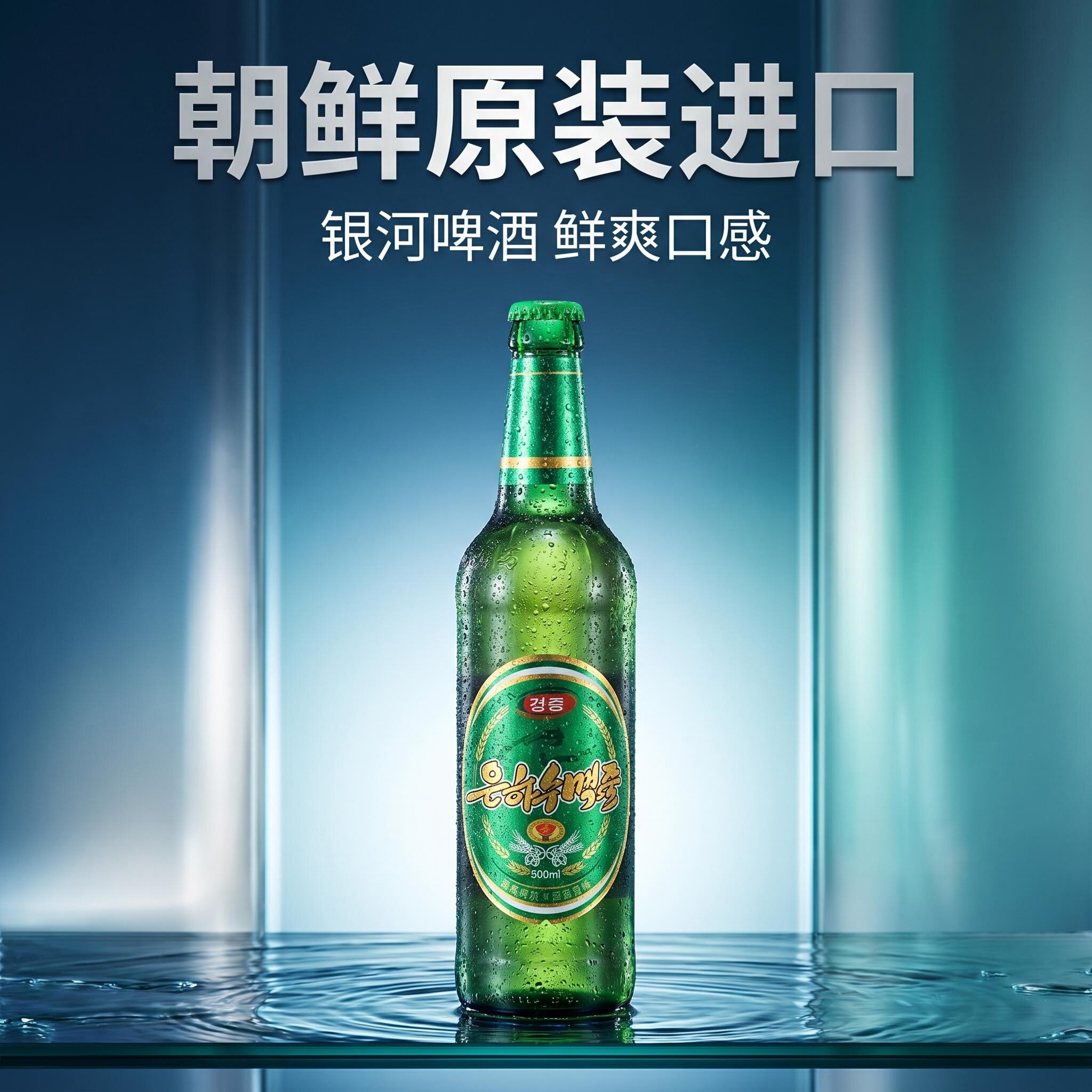 朝鲜原装进口银河水啤酒丹东旅游特产纪念品平壤鸭绿江胜大同江黄
