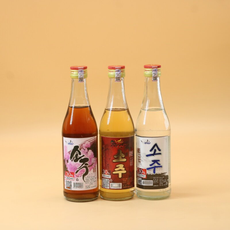 白鹤山金达莱烧酒360ml朝鲜原装进口酒陈酿玻璃瓶装过年送礼平壤