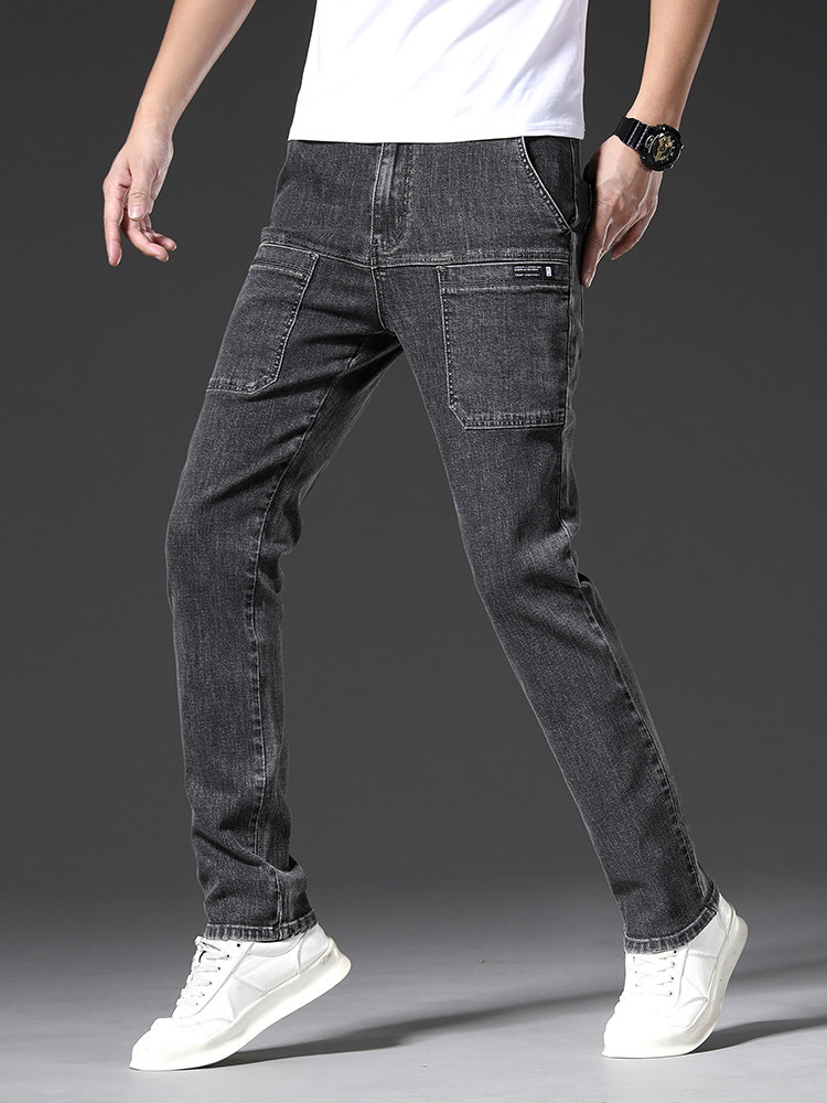 SPRING MENS PANTS MULTI-POCKET MENS JEANS STRETCH LOOSE STRAIGHT MENS TROUSERS DOUYIN POPULAR TRENDY MENS PANTS