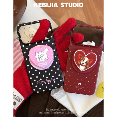 ins波点小猫狗狗磁吸菲林壳防摔适用于苹果17promax15/16手机壳