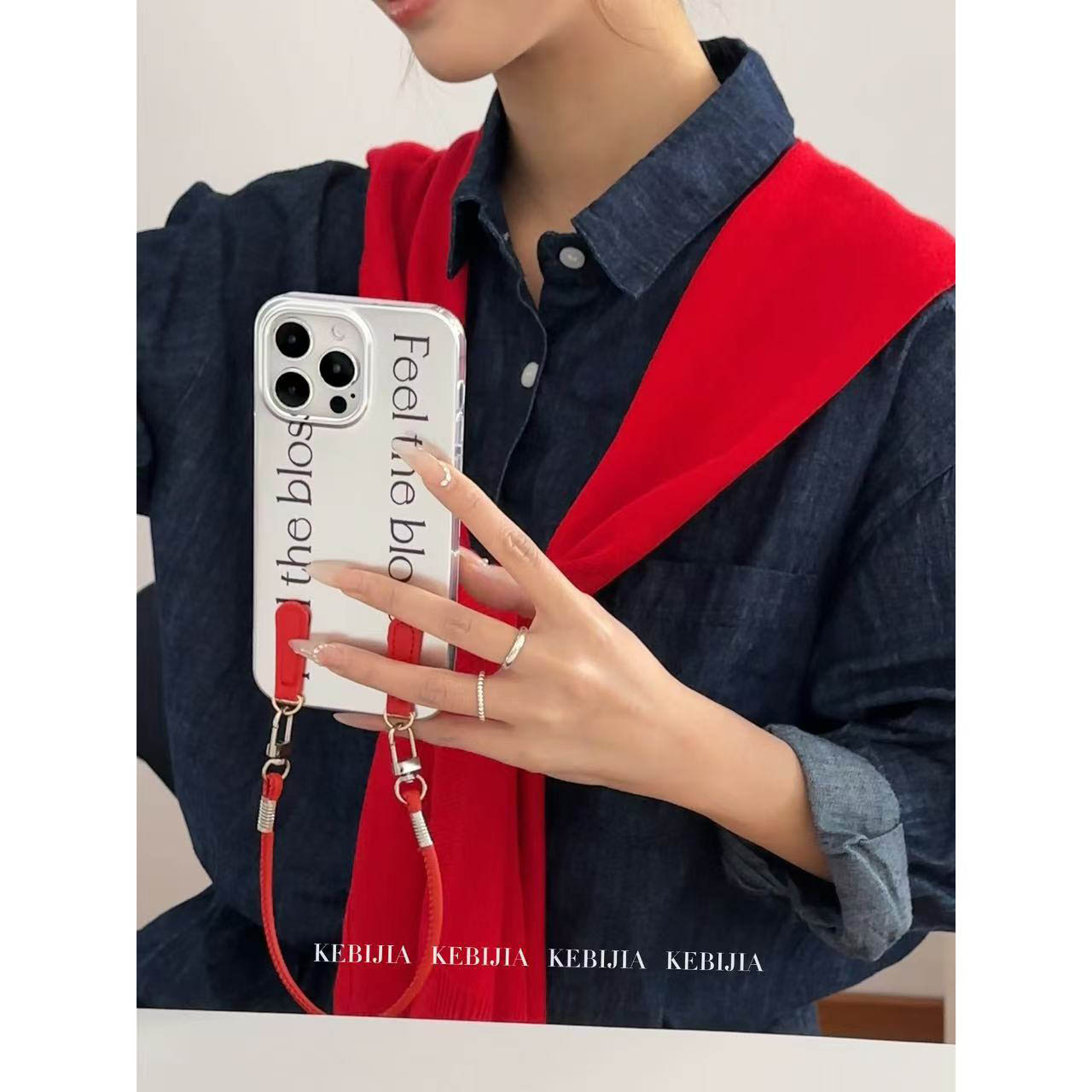 ins小众高级电镀挂绳防摔适用于苹果16promax15/14手机壳
