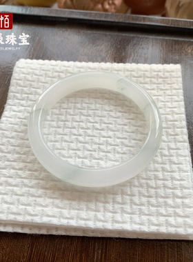 金丝玉高冰圆条手镯天山翠手镯飘花新疆微翠雪翠冰翠女士玉镯