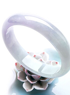 缅甸翡翠手镯春彩紫罗兰飘阳绿冰糯玉镯缅甸翡翠玉镯子玉手镯紫色