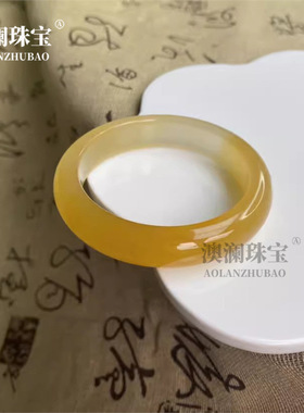 天然黄龙玉手镯玉镯金丝玉镯子玉镯半山半水桂花酿手镯女款玉镯