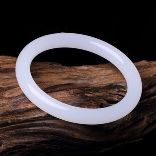 02阿富汗玉白玉手镯细圆条汉白玉美人手镯百搭玉石镯子