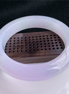 紫罗兰翡翠玉手镯缅甸冰糯种飘绿飘花春彩圆条贵妃少女款玉石镯子