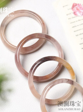 天然新疆紫罗兰金丝玉扁条手镯飘花镯子小红书同款玉镯