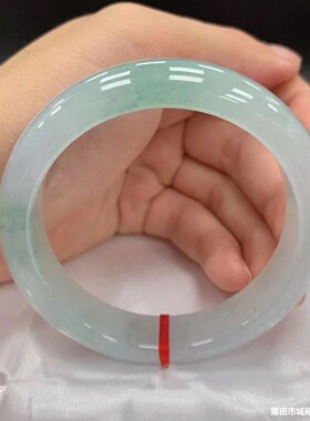 天然缅甸翡翠手镯浅绿色飘花少女款年轻款玉手镯送礼物送女友真品