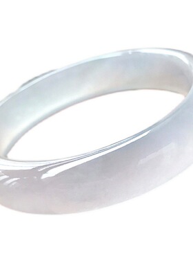 高冰种翡翠手镯缅甸白月光老坑圆条通透玉手镯玉镯子女款送礼