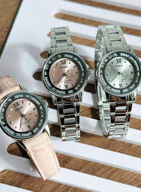 CASIO卡西欧LTP-1391D/L-4A/7A石英表 简约钢带时尚镶水钻手表女