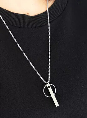 不褪色嘻哈潮男个性长款毛衣链