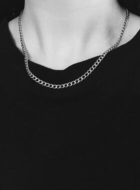 包邮链条项链简单百搭个性嘻哈日韩版韩风酷冷淡风情侣不锈钢项链