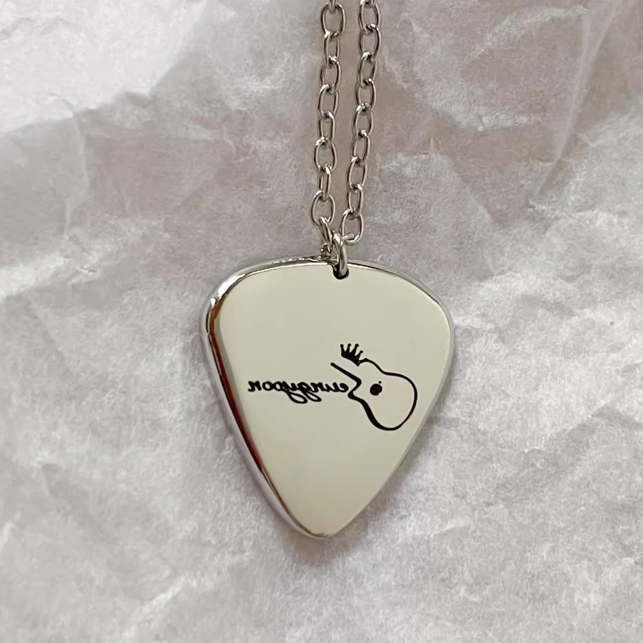 Bling姜昇润吉他拨片吊坠项链Bli