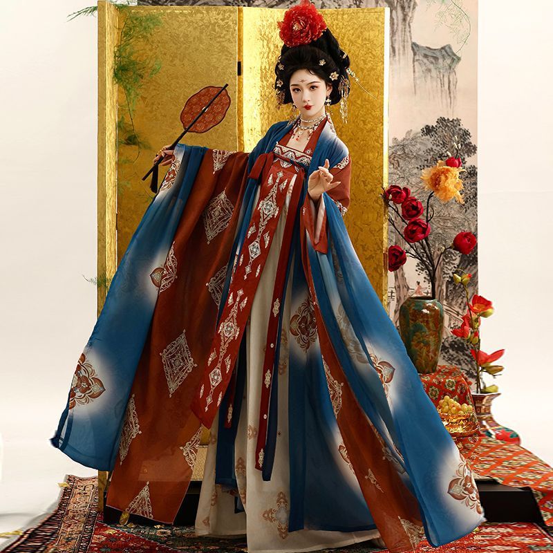 原创汉服女2025新款唐制齐胸襦裙复原款团花日常仙气古装春夏秋季