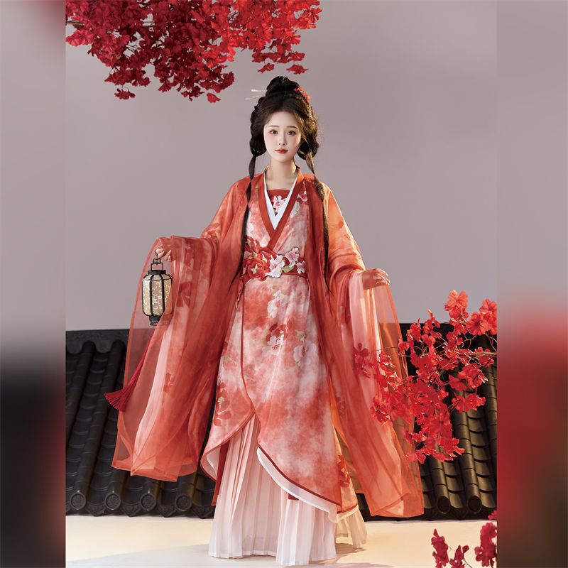 原创汉服2025新款改良直裾刺绣气质仙气古装显瘦日常古风全套大袖