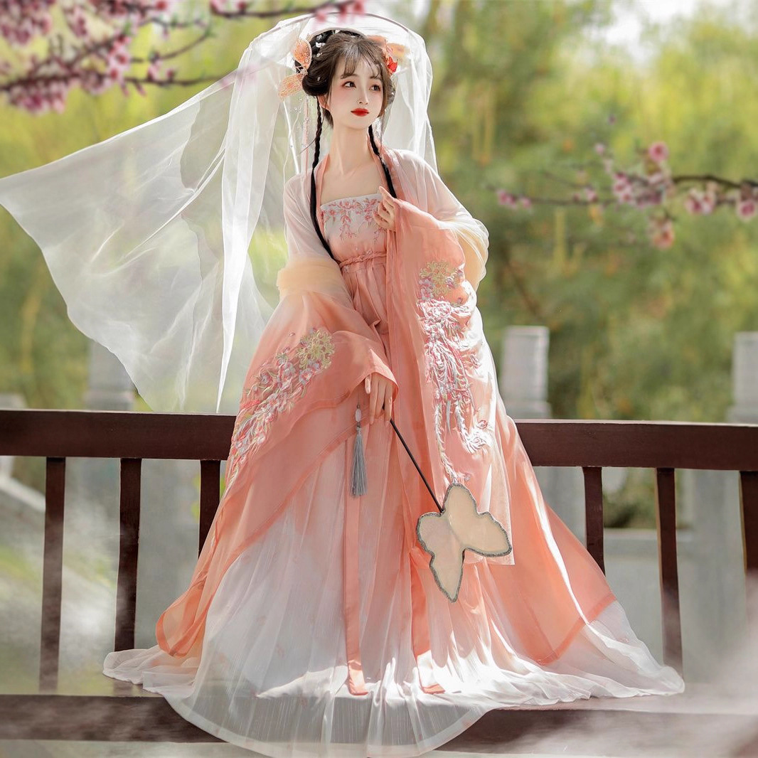 原创汉服女2025新款唐制诃子裙大袖刺绣古装齐胸超仙飘逸古风