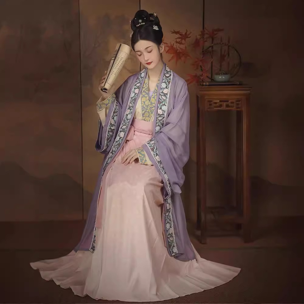 原创汉服女2025新款宋制三件套齐腰褶裙飞机袖国风复原古装