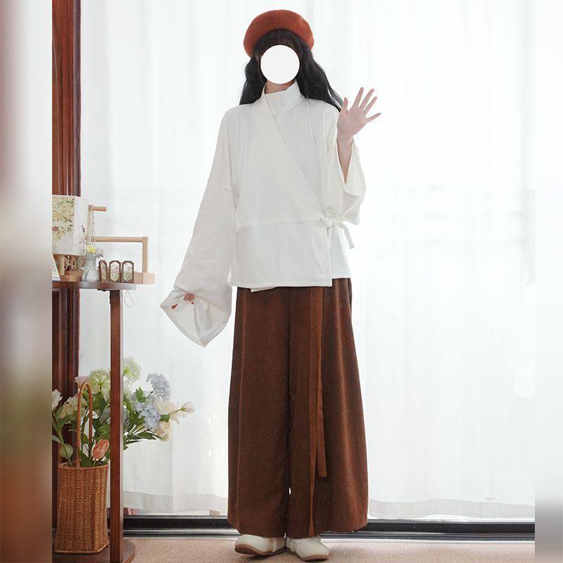 原创汉服女2025新款秋冬改良晋制曲领襦双面德绒保暖内搭日常通勤,女装/女士精品,汉服套装,淘宝优惠券,粉丝福利购,淘宝优惠卷