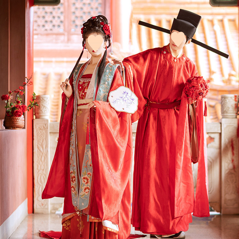 花朝记 秋日雅事•花月成双 汉服宋制婚服男女款大袖衫霞帔