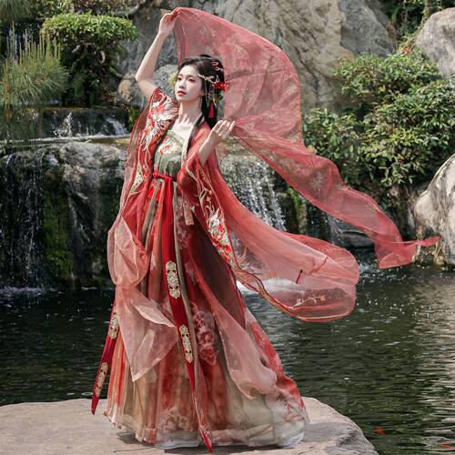 原创汉服女唐制2026新款齐胸裙渐变刺绣大袖衫仙气日常春夏款古装