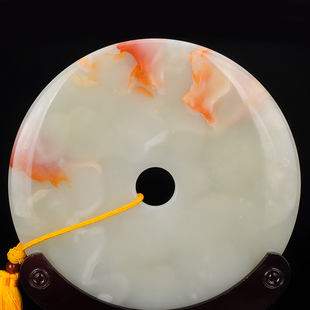 正品天然阿富汗玉平安扣摆件家居摆件客厅摆设玉璧和氏璧玉石摆件