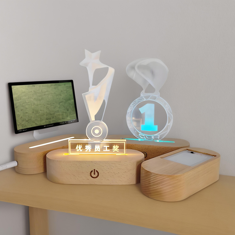 diy灯光3d小夜灯台历便签底座