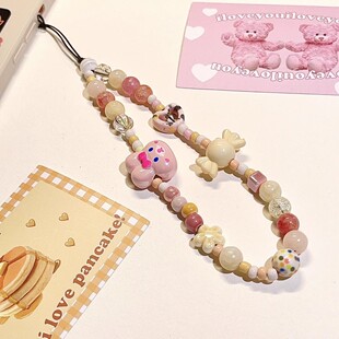 自制原创草莓芒果兔子ins手机链韩国可爱diy手机挂绳相机ccd链子