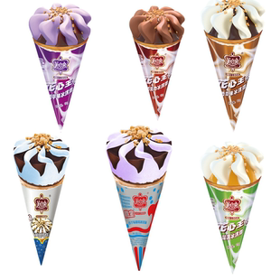 美怡乐甜筒花心王子香芋香草巧克力冰淇淋脆筒脆宝脆筒冰激凌广蛋